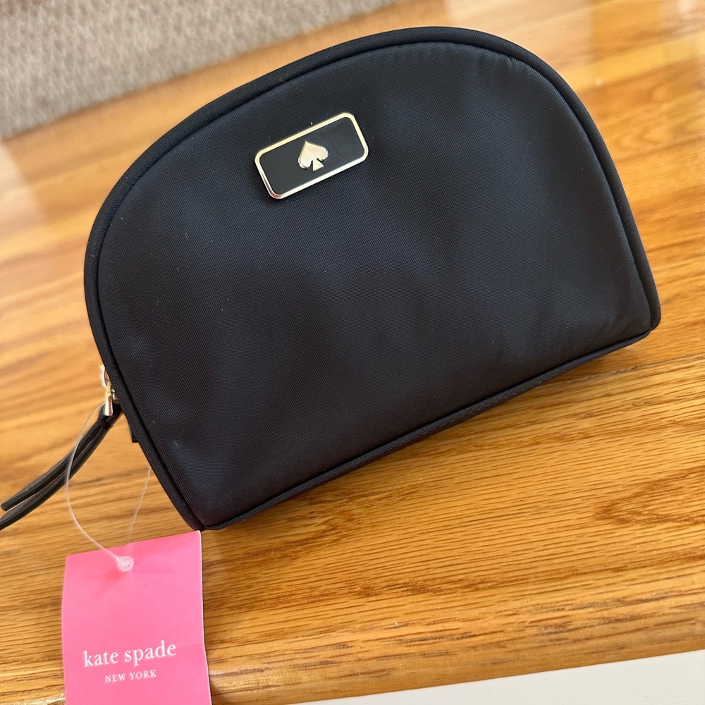 Kate Spade Black Small Nylon Cosmetic Pouch